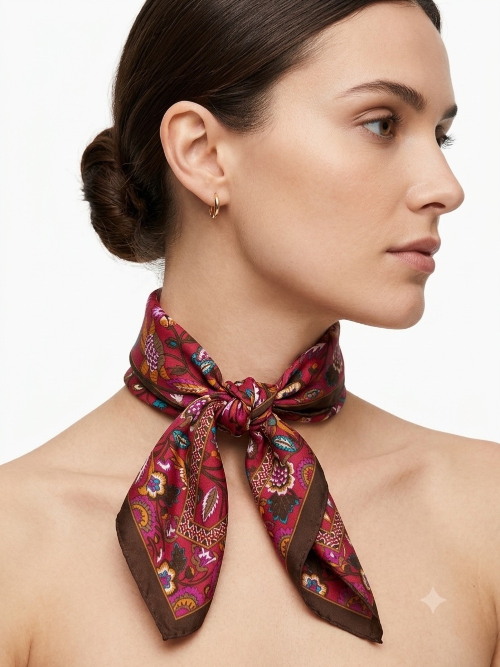 Elaine Gold  Paisley Neck Scarf - Pink Multi